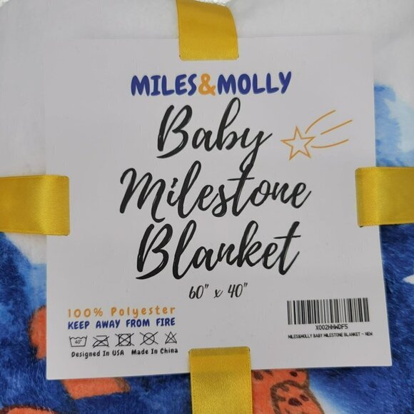 NIP Miles & Molly Baby Milestone Blanket 60X40 - Picture 7 of 9